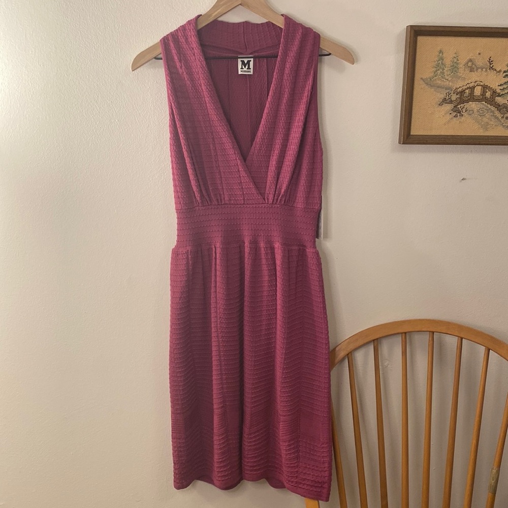Missoni Pink Sleeveless Wrap Knit Dress